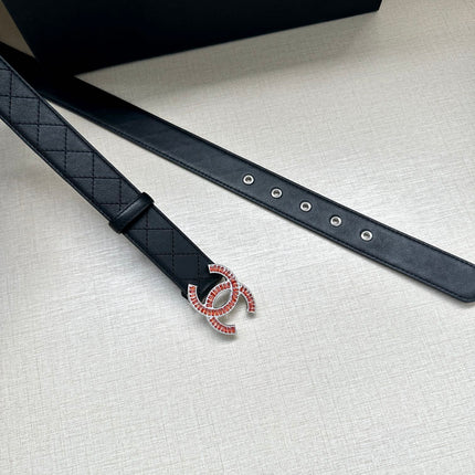 CHANEL 25S BELT 30 MM IN BLACK CALFSKIN 616961