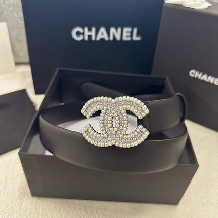 CHANEL 26S BELT 30 MM IN BLACK CALFSKIN 669344