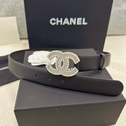 CHANEL 26S BELT 30 MM IN BLACK CALFSKIN 669344