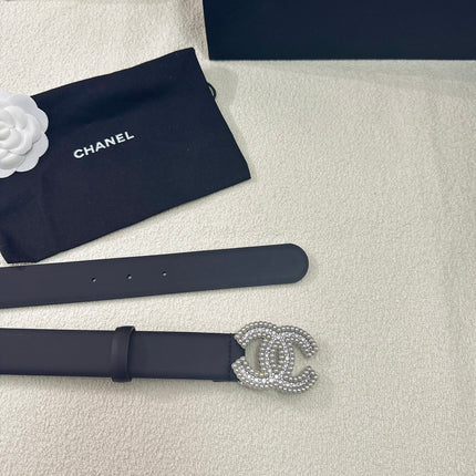 CHANEL 26S BELT 30 MM IN BLACK CALFSKIN 669344