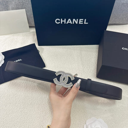 CHANEL 26S BELT 30 MM IN BLACK CALFSKIN 669344