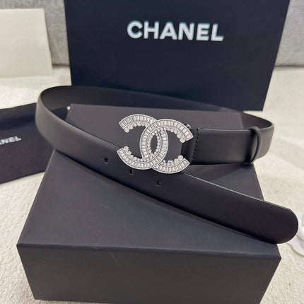 CHANEL 26S BELT 30 MM IN BLACK CALFSKIN 669346
