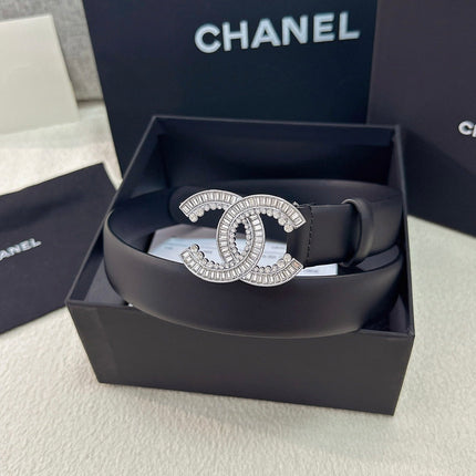 CHANEL 26S BELT 30 MM IN BLACK CALFSKIN 669346