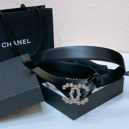 CHANEL 26S BELT 30 MM IN BLACK CALFSKIN 670907