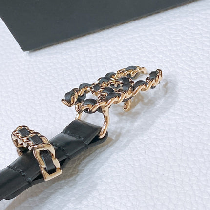 CHANEL 26S BELT 20 MM IN BLACK CALFSKIN 670911