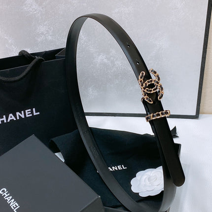 CHANEL 26S BELT 20 MM IN BLACK CALFSKIN 670911