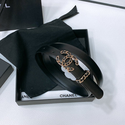 CHANEL 26S BELT 20 MM IN BLACK CALFSKIN 670911