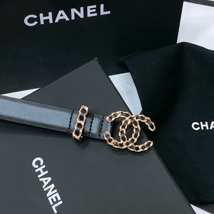CHANEL 26S BELT 20 MM IN BLACK CALFSKIN 670911