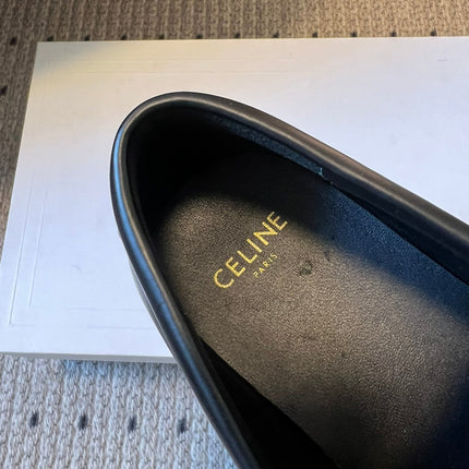 CELINE 26S LOAFER IN BLACK CALFSKIN WITH GOLD HARDWARE STYLE 2
