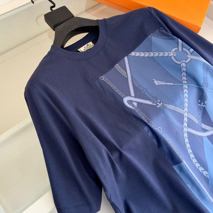 HM T-SHIRT NAVY BLUE SILK 238576