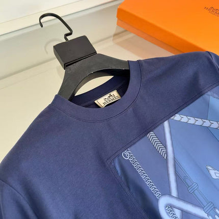 HM T-SHIRT NAVY BLUE SILK 238576