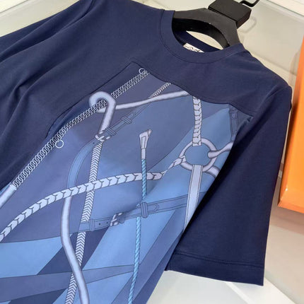 HM T-SHIRT NAVY BLUE SILK 238576