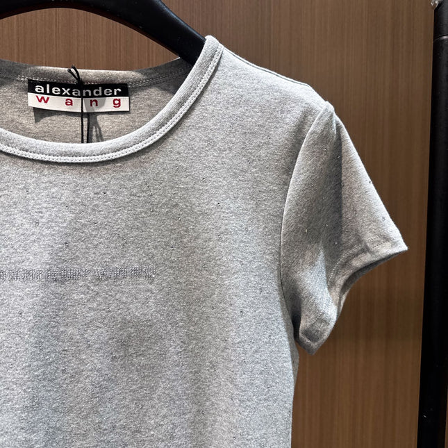 ALEXANDER 26S FITTED T-SHIRT IN CRYSTAL-EMBELLISHED COTTON