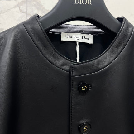 DIOR 26S FITTED JACKET IN BLACK SMOOTH LAMBSKIN