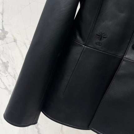 DIOR 26S FITTED JACKET IN BLACK SMOOTH LAMBSKIN