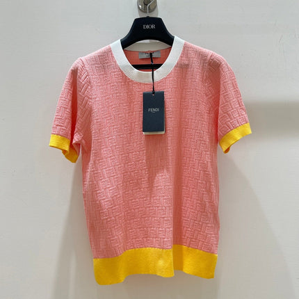 FENDI 26S SHORT-SLEEVE KNIT TOP 404