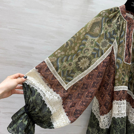 ZIMMERMANN 26S INTO THE EAST PATTERNED BLOUSE 317553
