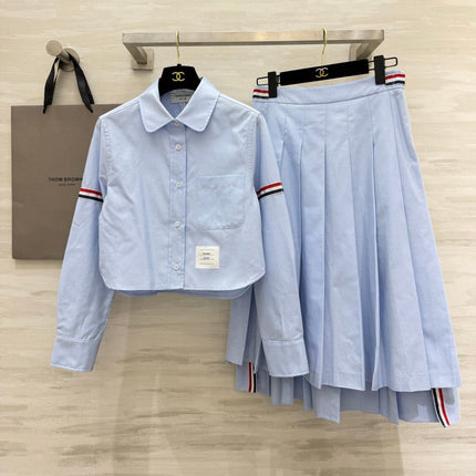 THOM 26S CROPPED SHIRT & PLEATED SKIRT SET 394