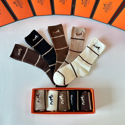 HERMES 26S CREW SOCKS 546763 (1 BOX)