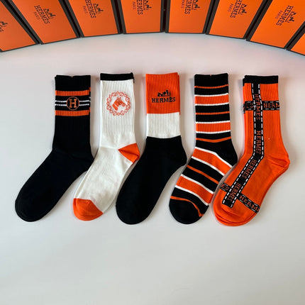 HERMES 26S CREW SOCKS 897514 (1 BOX)