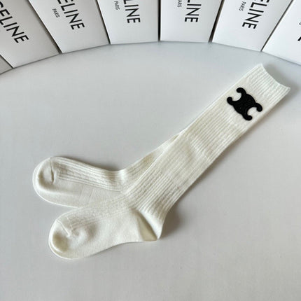 CELINE 26S CREW SOCKS IN WHITE 170917 (1 BOX)