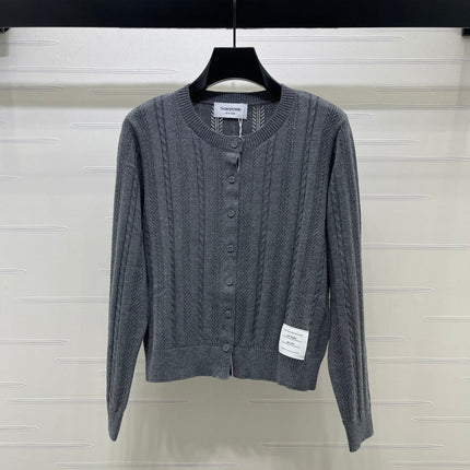 THOM 26S ROUND-NECK KNIT CARDIGAN 302
