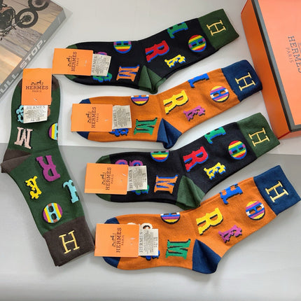 HERMES 26S CREW SOCKS 567935 (1 BOX)