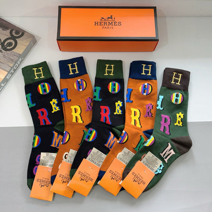 HERMES 26S CREW SOCKS 567935 (1 BOX)