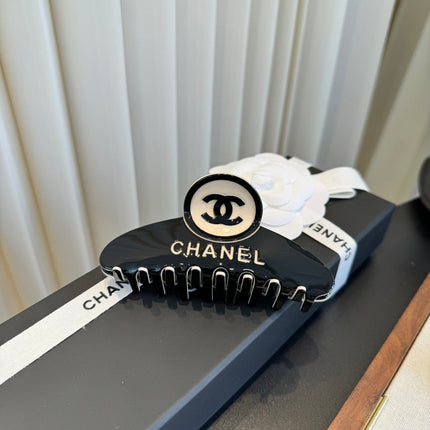 CHANEL 26S HAIR CLAW CLIP IN BLACK METAL 503068