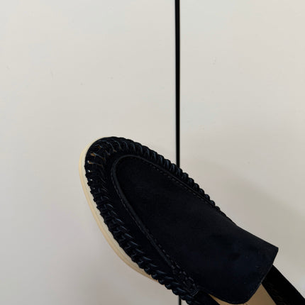 LP 26S BRAIDED LOAFERS IN BLACK SUEDE
