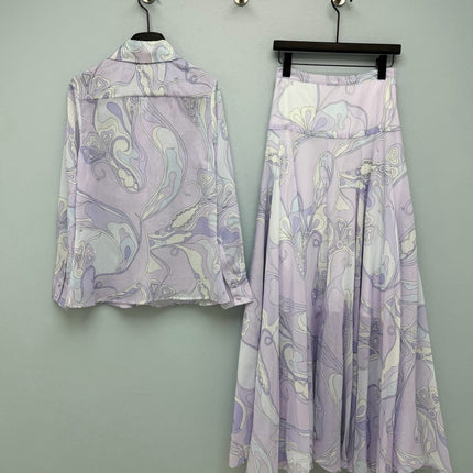 ZIMMERMANN 26S PATTERNED TOP AND SKIRT SET STYLE 20
