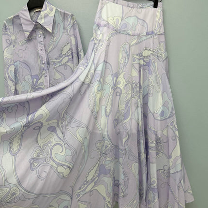 ZIMMERMANN 26S PATTERNED TOP AND SKIRT SET STYLE 20