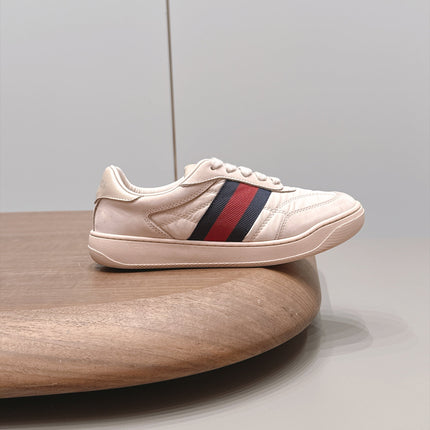 GUCCI 26S SNEAKERS IN LIGHT BEIGE SUEDE AND FABRIC