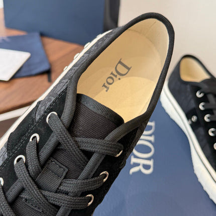 DIOR 26S LOW-TOP SNEAKERS 30MM IN BLACK DIOR OBLIQUE CANVAS