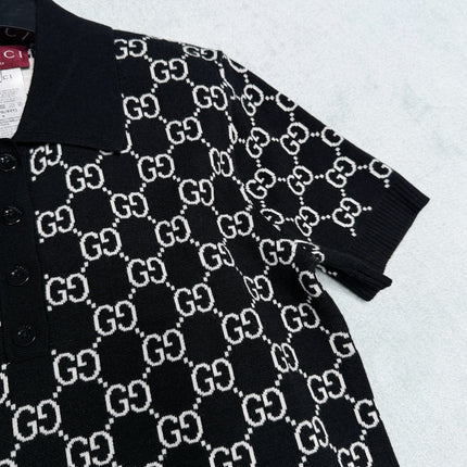 GUCCI 26S SHORT-SLEEVE KNIT POLO SHIRT 248