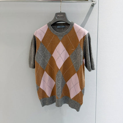 PRADA 26S SHORT-SLEEVE KNIT SWEATER 1080