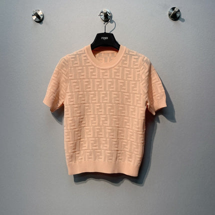 FENDI 26S SHORT-SLEEVE KNIT TOP 442