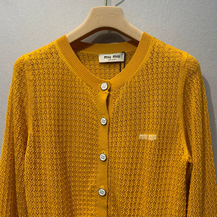 MIUMIU 26S ROUND-NECK KNIT CARDIGAN 1387