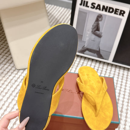 LP 26S THONG SANDALS IN TURMERIC YELLOW SUEDE