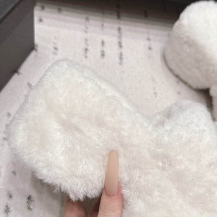 CHANEL 26S HIGH HEEL MULES IN WHITE BLACK SHEARLING