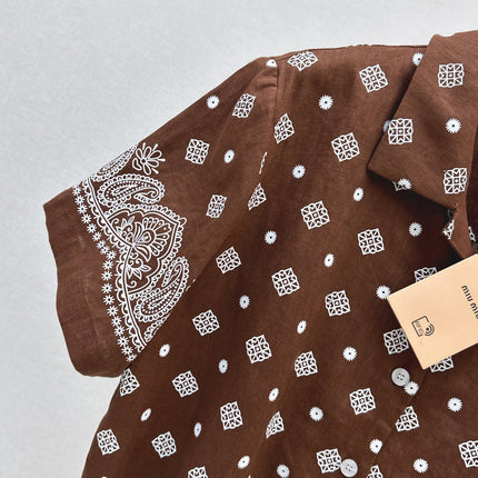 MIUMIU 26S LOOSE FIT SHORT SLEEVED SHIRT 968