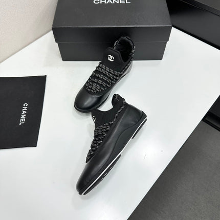 CHANEL 26S SNEAKERS IN BLACK CALFSKIN AND MESH