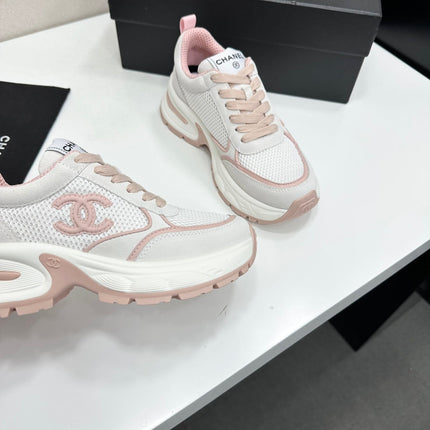 CHANEL 26S SNEAKERS IN WHITE AND PINK CALFSKIN