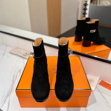 HM 26S ANKLE BOOTS 55 MM IN BLACK SUEDE