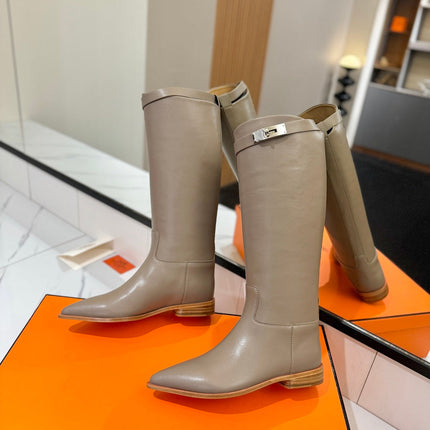HM 26S JUMPING BOOTS IN GREYISH BEIGE CALFSKIN