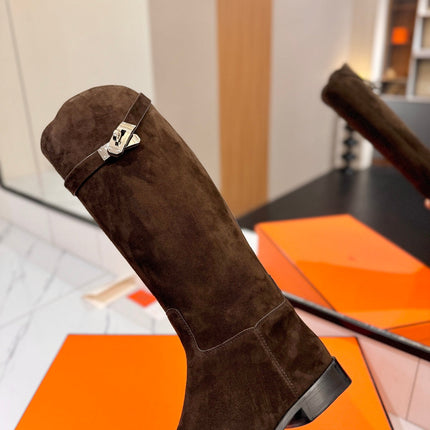 HM 26S JUMPING BOOTS IN DARK BROWN SUEDE