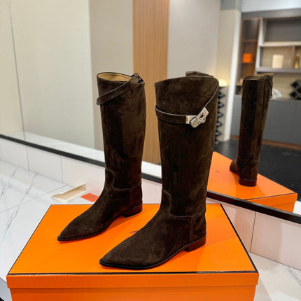 HM 26S JUMPING BOOTS IN DARK BROWN SUEDE