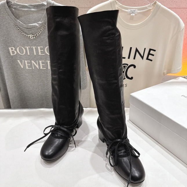 ALO 25S PALOMA WOOL TALL BOOTS 45 MM IN BLACK LAMBSKIN