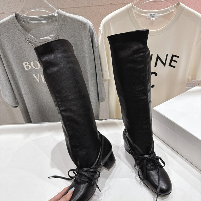 ALO 25S PALOMA WOOL TALL BOOTS 45 MM IN BLACK LAMBSKIN