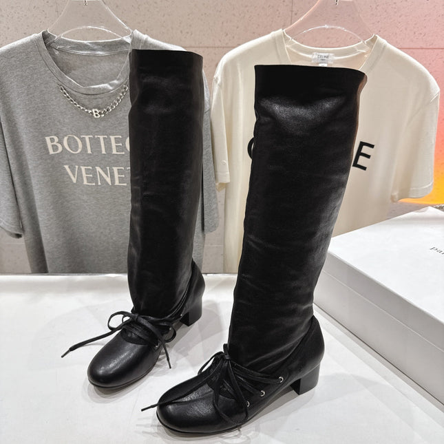 ALO 25S PALOMA WOOL TALL BOOTS 45 MM IN BLACK LAMBSKIN